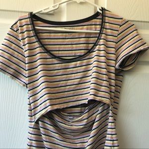 Large Boob striped nursing top